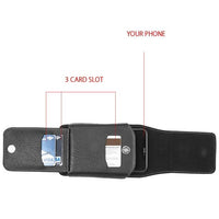 6.5-inch Vertical Black PU Leather Universal Cell Phone Wallet Holster Pouch with Belt Clip and Card Slots EasyOptionXY LLC