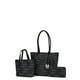 MKF Collection Lady 3Pcs Tote Bag, Pouch & Wallet Purse Set for Women's, Faux Leather Top-Handle Shoulder Handbag ¨C Black EasyOptionXY LLC