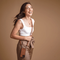 Noemie Napa Crossbody Strap and Wallet Phone Case for iPhone 13, Tan/Black EasyOptionXY LLC