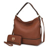 MKF Collection Blake two-tone whip stitches Vegan Leather Women's Shoulder bag with Wallet by Mia K- 2 EasyOptionXY LLC