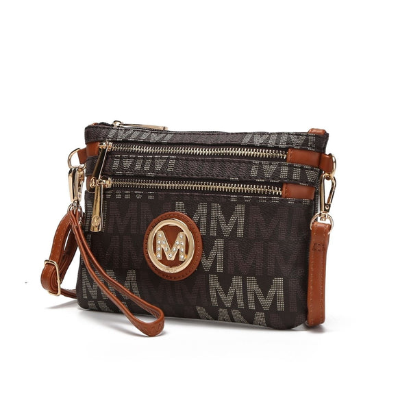 MKF Collection Helen Milan M Signature Crossbody Handbag Wristlet by Mia K. (Color Brown) EasyOptionXY LLC