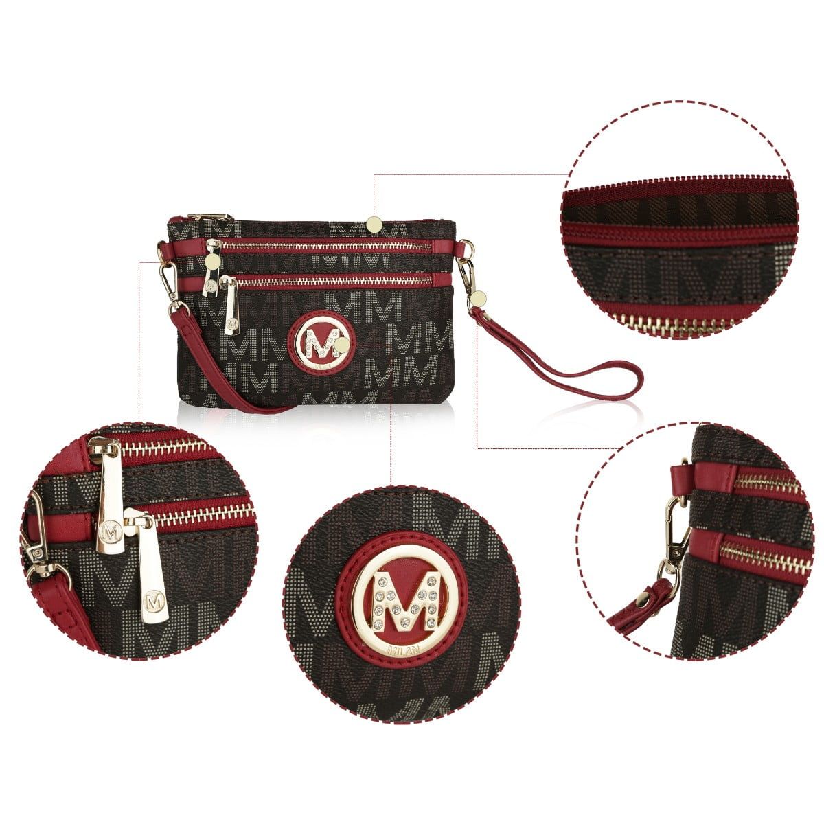 MKF Collection Helen Milan M Signature Crossbody Handbag Wristlet by Mia K. (Color Brown) EasyOptionXY LLC