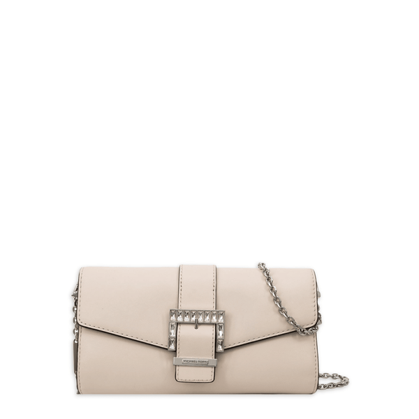 Michael Kors Women's Penelope Medium Leather Clutch - Cream EasyOptionXY LLC