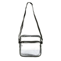 K-Cliffs Heavy Duty 8" Clear High Quality Transparent Pvc Shoulder Bag Nfl Aaf Stadium Approved Small Handbag with Adjustable Strap Black Trim Unisex EasyOptionXY LLC