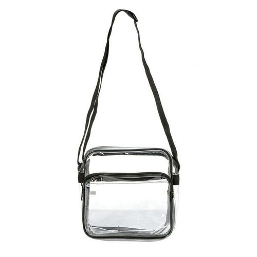 K-Cliffs Heavy Duty 8" Clear High Quality Transparent Pvc Shoulder Bag Nfl Aaf Stadium Approved Small Handbag with Adjustable Strap Black Trim Unisex EasyOptionXY LLC