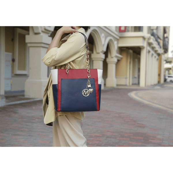 MKF Collection Rochelle Vegan Leather Women's Tote & Wristlet Set by Mia K. 2 Pieces-B. (Color Blue Denim) EasyOptionXY LLC