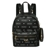 XOXO All over Print Urban Heart Black Leather Everyday Backpack with Coin Pouch for Women EasyOptionXY LLC