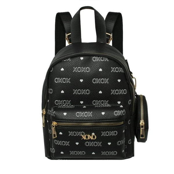 XOXO All over Print Urban Heart Black Leather Everyday Backpack with Coin Pouch for Women EasyOptionXY LLC