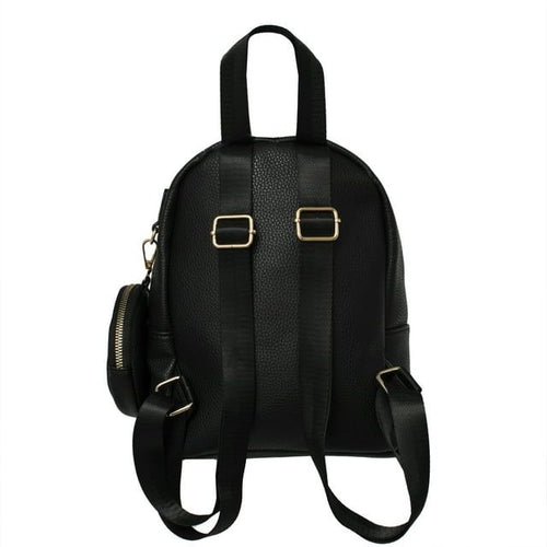 XOXO All over Print Urban Heart Black Leather Everyday Backpack with Coin Pouch for Women EasyOptionXY LLC