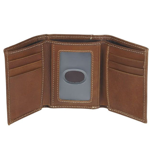 Christian Art Gifts Genuine Premium 100% Full Grain Leather RFID Blocking Trifold Wallet with Jesus Fish Emblem for Men: Faith-based Inspirational Accessory for Credit Cards, Bills, ID, Photos, Brown EasyOptionXY LLC