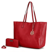 MKF Collection Sadie Oversize Tote Handbag & Wallet Set (Color Red) EasyOptionXY LLC