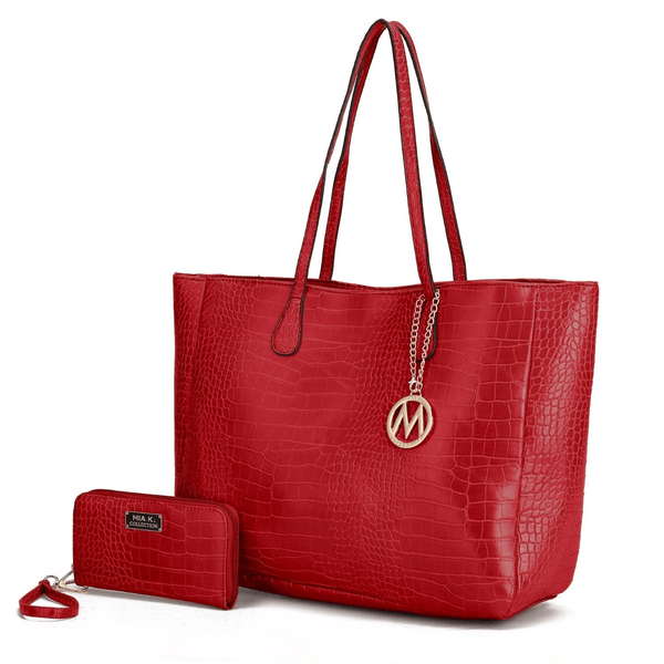 MKF Collection Sadie Oversize Tote Handbag & Wallet Set (Color Red) EasyOptionXY LLC