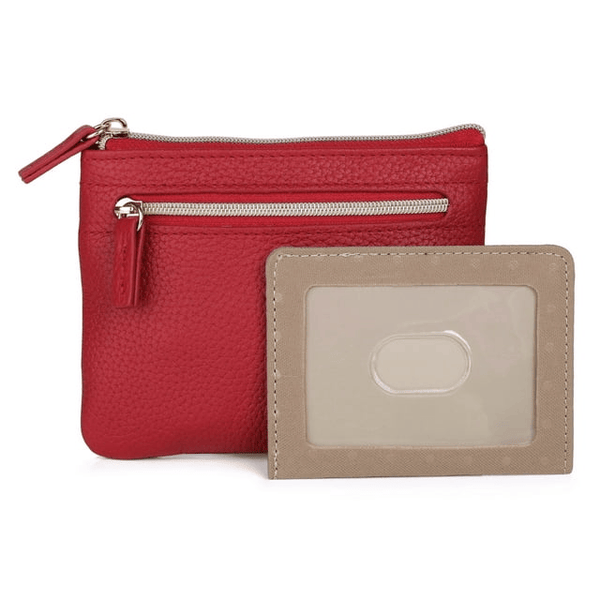 Dopp Women's Pik-Me-Up Large ID Coin Card Case Leather, Red EasyOptionXY LLC