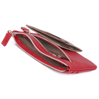 Dopp Women's Pik-Me-Up Large ID Coin Card Case Leather, Red EasyOptionXY LLC