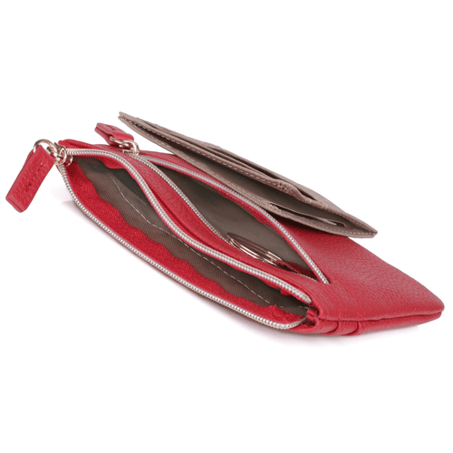 Dopp Women's Pik-Me-Up Large ID Coin Card Case Leather, Red EasyOptionXY LLC