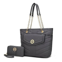 MKF Collection Chiari Tote Handbag with Wallet by Mia K. 2 pieces. (Color Charcoal) EasyOptionXY LLC