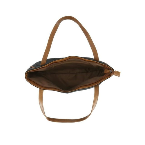 Koltov Vegan Leather Emily East West Tote with Willow Wallet, Black EasyOptionXY LLC