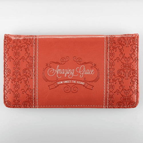 Amazing Grace Coral Faux Leather Checkbook Cover EasyOptionXY LLC