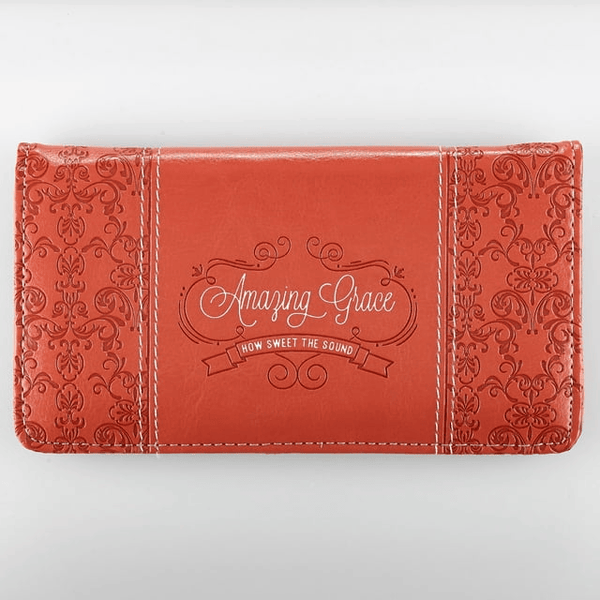 Amazing Grace Coral Faux Leather Checkbook Cover EasyOptionXY LLC