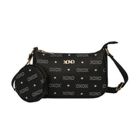 XOXO Medium Black Urban Heart Cross Body Handbag with Purse for Women EasyOptionXY LLC