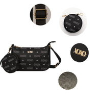 XOXO Medium Black Urban Heart Cross Body Handbag with Purse for Women EasyOptionXY LLC