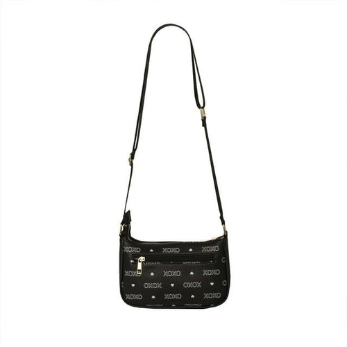XOXO Medium Black Urban Heart Cross Body Handbag with Purse for Women EasyOptionXY LLC