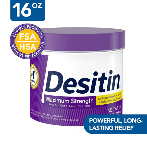 Desitin Maximum Strength Baby Diaper Rash Cream with Zinc Oxide, 16 oz EasyOptionXY LLC
