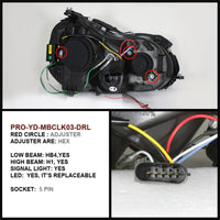 Spyder Mercedes Benz CLK 03-09 Projector Halogen Model- LED Halo DRL Chrm PRO-YD-MBCLK03-DRL-C OffRoadUSA.com
