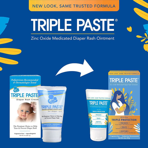 Triple Paste Diaper Rash Cream, Hypoallergenic Medicated Ointment for Babies, 2 oz EasyOptionXY LLC