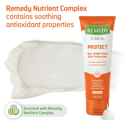 Medline Remedy Clinical Zinc Oxide Paste Skin Protectant (4 oz Tube), Vanilla Scent, Diaper Rash Cream, Incontinence Care EasyOptionXY LLC