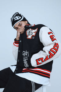Manifest Varsity Jacket (Black) Fly Supply Co