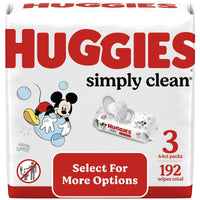 Huggies Simply Clean Unscented Baby Wipes, 3 Pack, 192 Total Ct (Select for More Options) EasyOptionXY LLC
