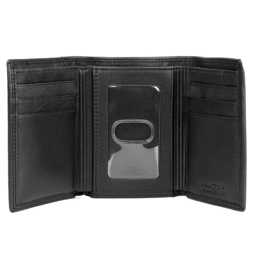 J. Buxton Men's Emblem ID Three-Fold Leather, Black EasyOptionXY LLC