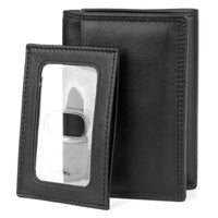 J. Buxton Men's Emblem ID Three-Fold Leather, Black EasyOptionXY LLC