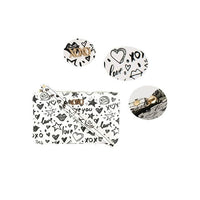 XOXO Women's Large White Graffeti Print Saffiano Leather Wristlet Wallets EasyOptionXY LLC