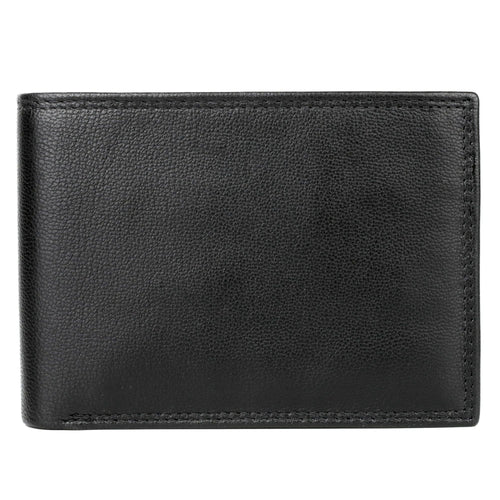 J. Buxton Men's Emblem Double ID Billfold Leather, Black EasyOptionXY LLC