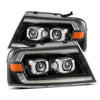 AlphaRex 04-08 Ford F150 / 06-08 Lincoln Mark LT LUXX-Series LED Projector Headlights Black OffRoadUSA.com