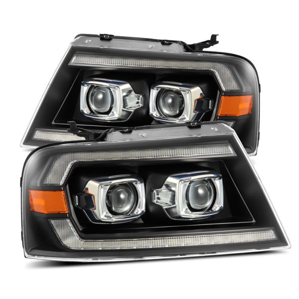 AlphaRex 04-08 Ford F150 / 06-08 Lincoln Mark LT LUXX-Series LED Projector Headlights Black OffRoadUSA.com