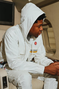 Happy Pockets Windbreaker Zip-Up Jacket (White) Fly Supply Co