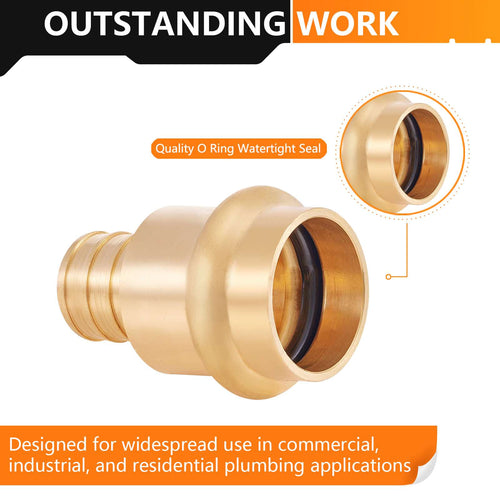 3/4" Press x 3/4" PEX Crimp Brass Adapter (Lead Free) Plumbingsell