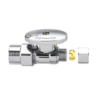 10 Pcs 1/2" CPVC x 3/8" OD Compr. Straight Stop Valve, 1/4 Turn (Lead Free) Plumbingsell