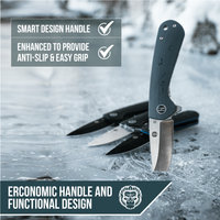 The Peasant Folding Pocket Knife Giftset for Men and Women (Red and Grey) Holtzman's Gorilla Survival