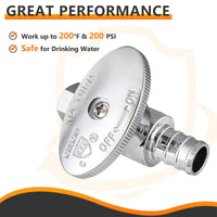 1/2" PEX Crimp x 1/4" OD Compr. Straight Stop Valve, 1/4 Turn (Lead Free) Plumbingsell