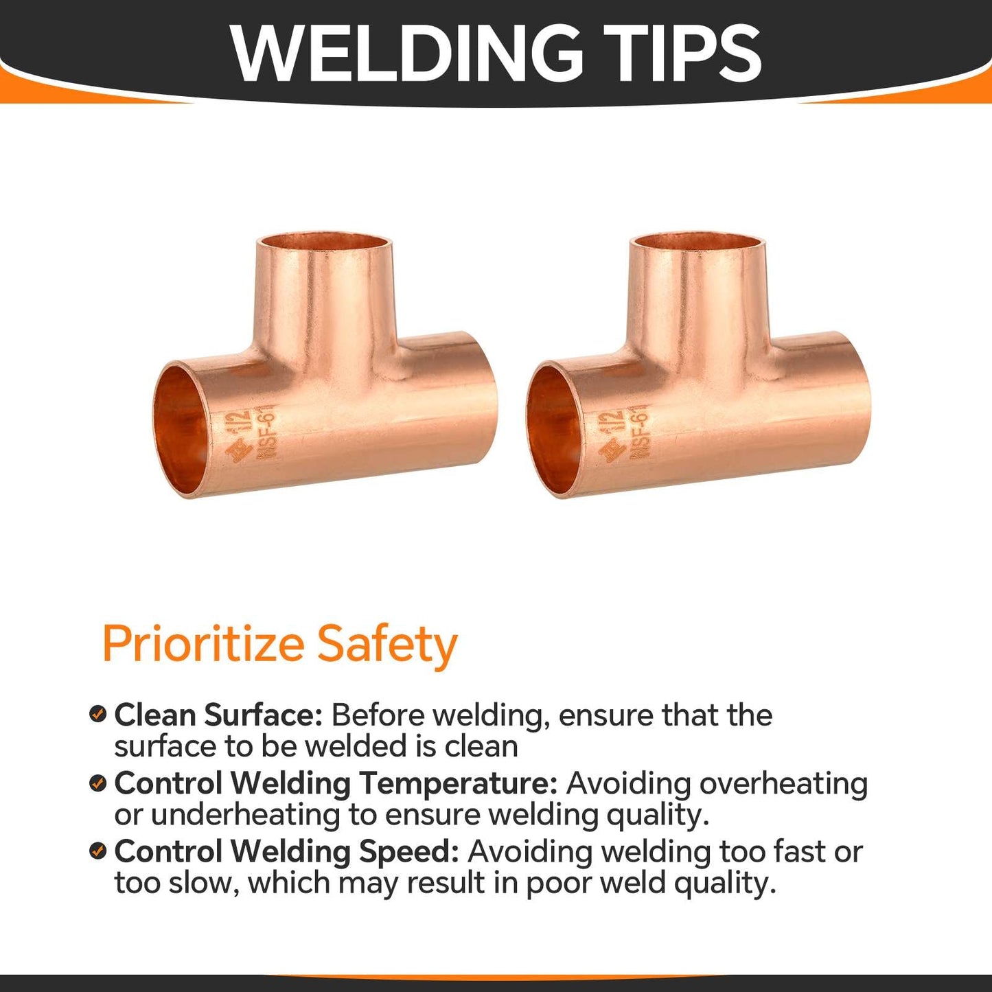 Pro 30 Pack 1/2" x 1/2" x 1/2" Copper Tee