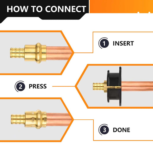 1" Copper Press x 1" PEX Expansion Brass Adapter (Lead Free)