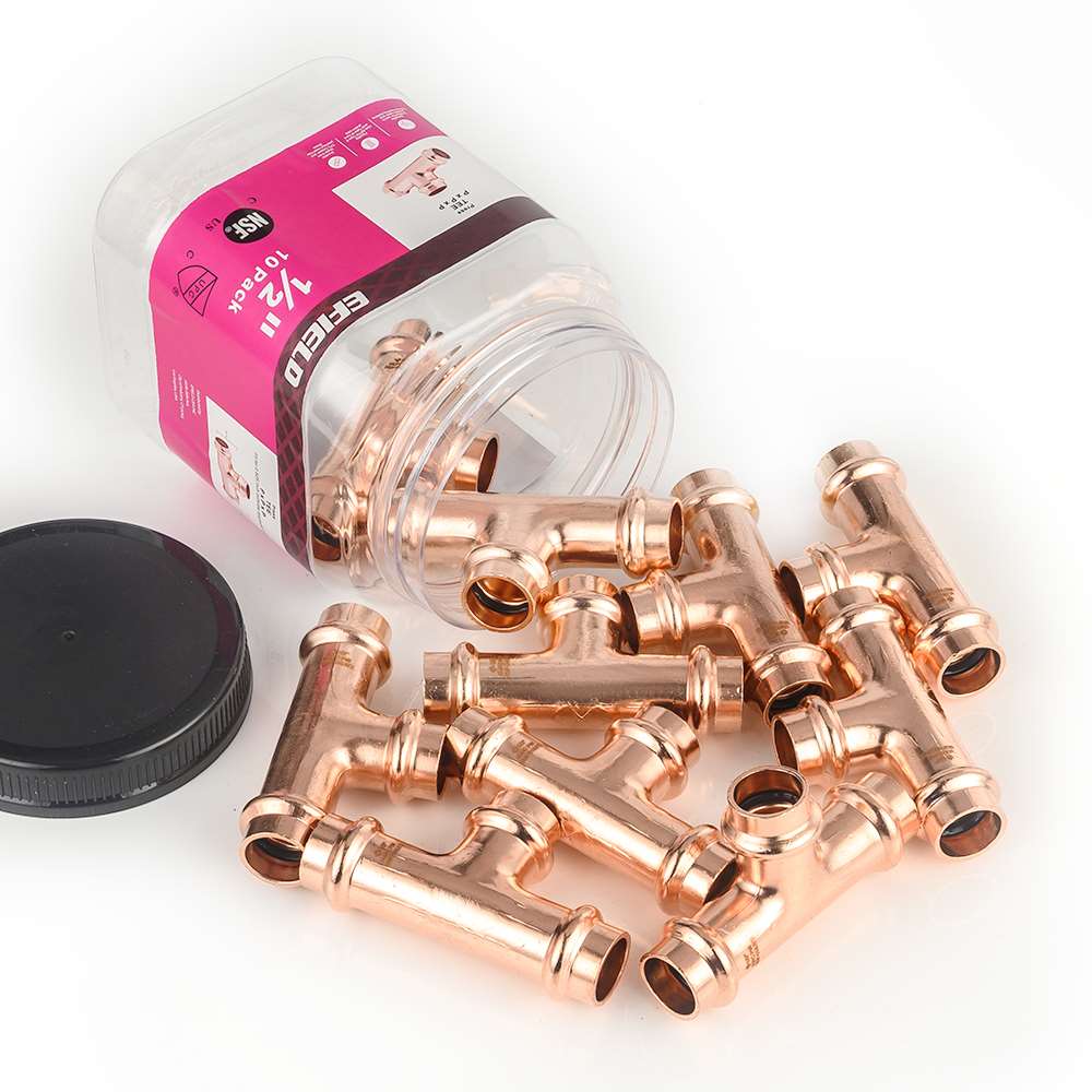 Pro 10 Pack 1/2" Press Copper Tee
