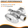 10 Pcs 1/2" FIP x 3/8" OD Compr. x 3/8" OD Compr. Dual Angle Stop Valve, 1/4 Turn (Lead Free) Plumbingsell