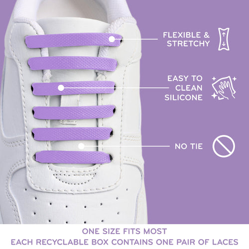 Purple Stretchy Tieless Silicone Elastic Shoelaces | 16 Straps The Original Stretchlace