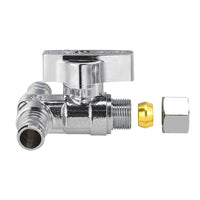 1/2" PEX Crimp x 1/2" PEX Crimp x 3/8" OD Compr. Tee Stop Valve, 1/4 Turn (Lead Free) Plumbingsell