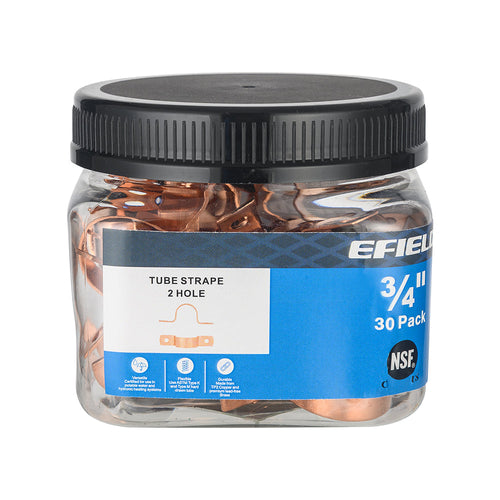 Pro 30 Pack 3/4" Copper Pipe Straps, Two Hole Plumbingsell